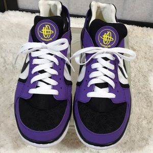 purple and yellow huaraches